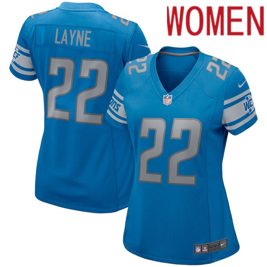 Women Detroit Lions #22 Bobby Layne Nike Blue Game Retired Player NFL Jersey->women nfl jersey->Women Jersey